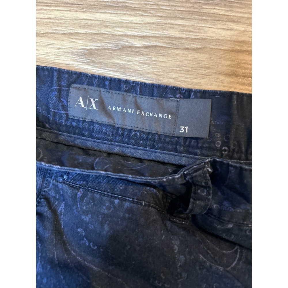 Armani Exchange Trouser Shorts Blue Floral Mens 31 - Picture 2 of 7